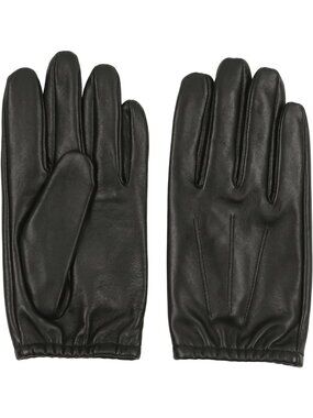 Premium Black Leather Security Search Gloves - Sizes XS to 2XL, Durable